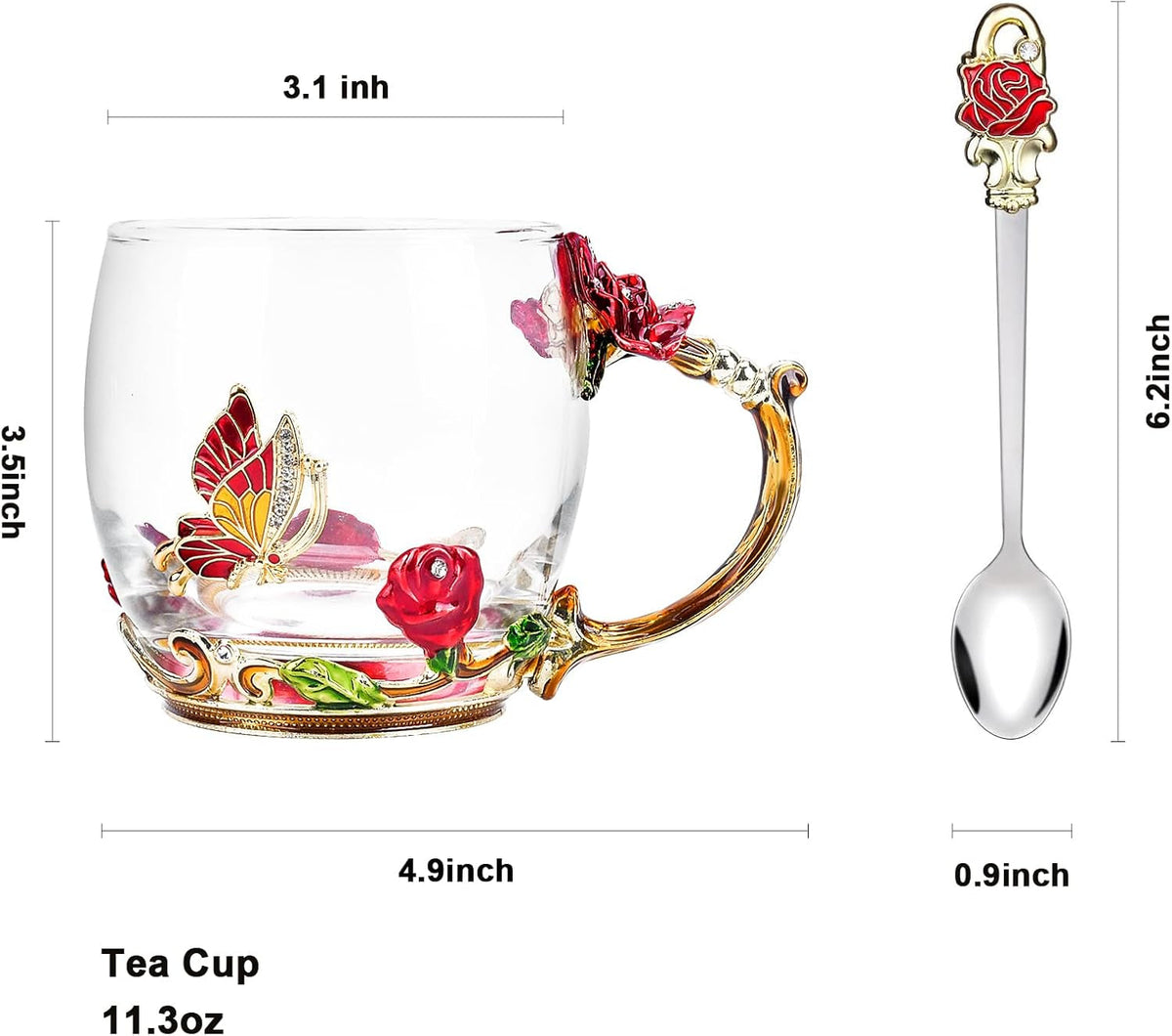 Butterfly Flower Tea Cup Gift