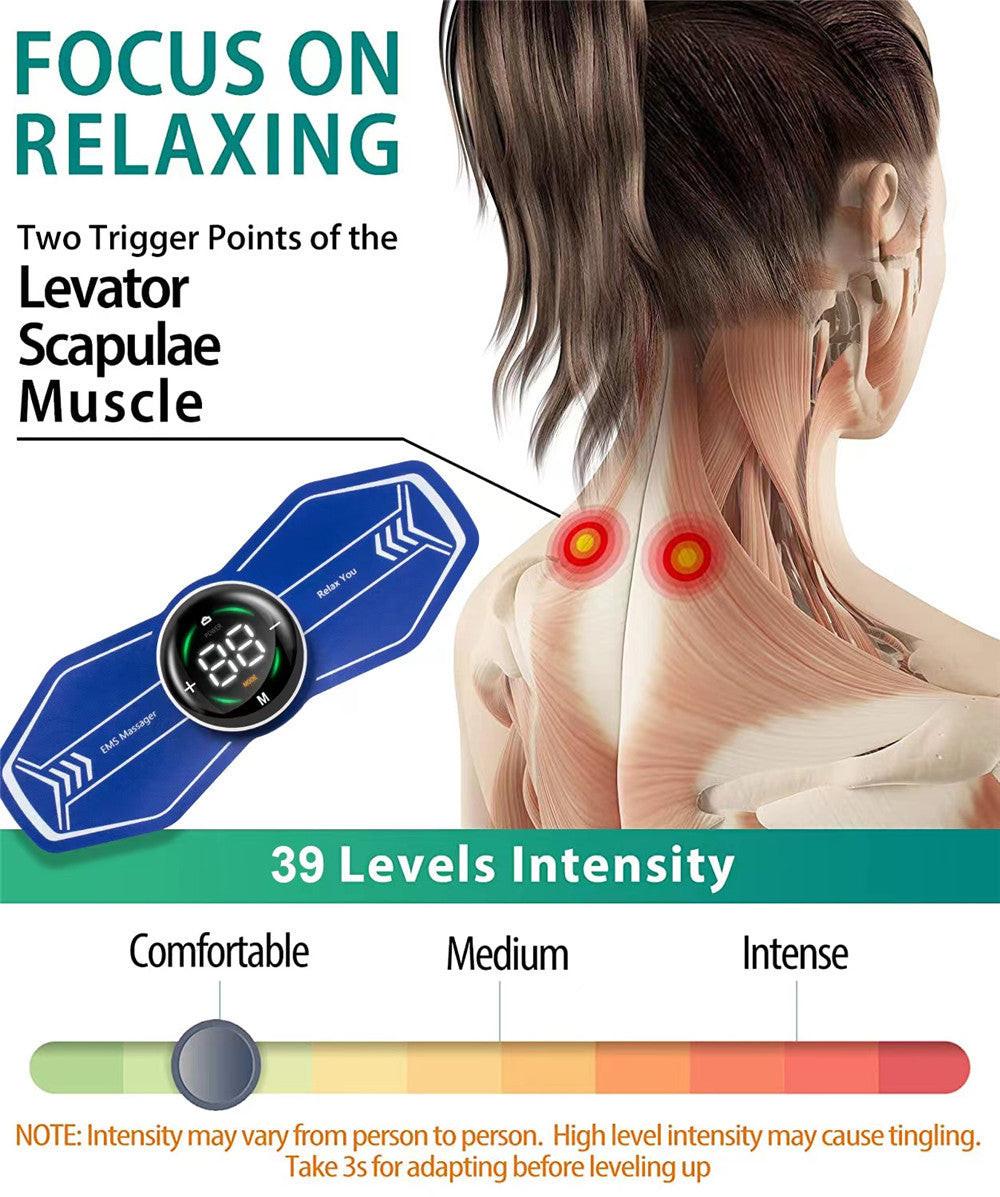 Smart EMS Pulse Massager – Remote Control, Touchscreen, Multi-Mode for Neck & Shoulder