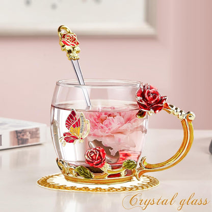 Butterfly Flower Tea Cup Gift