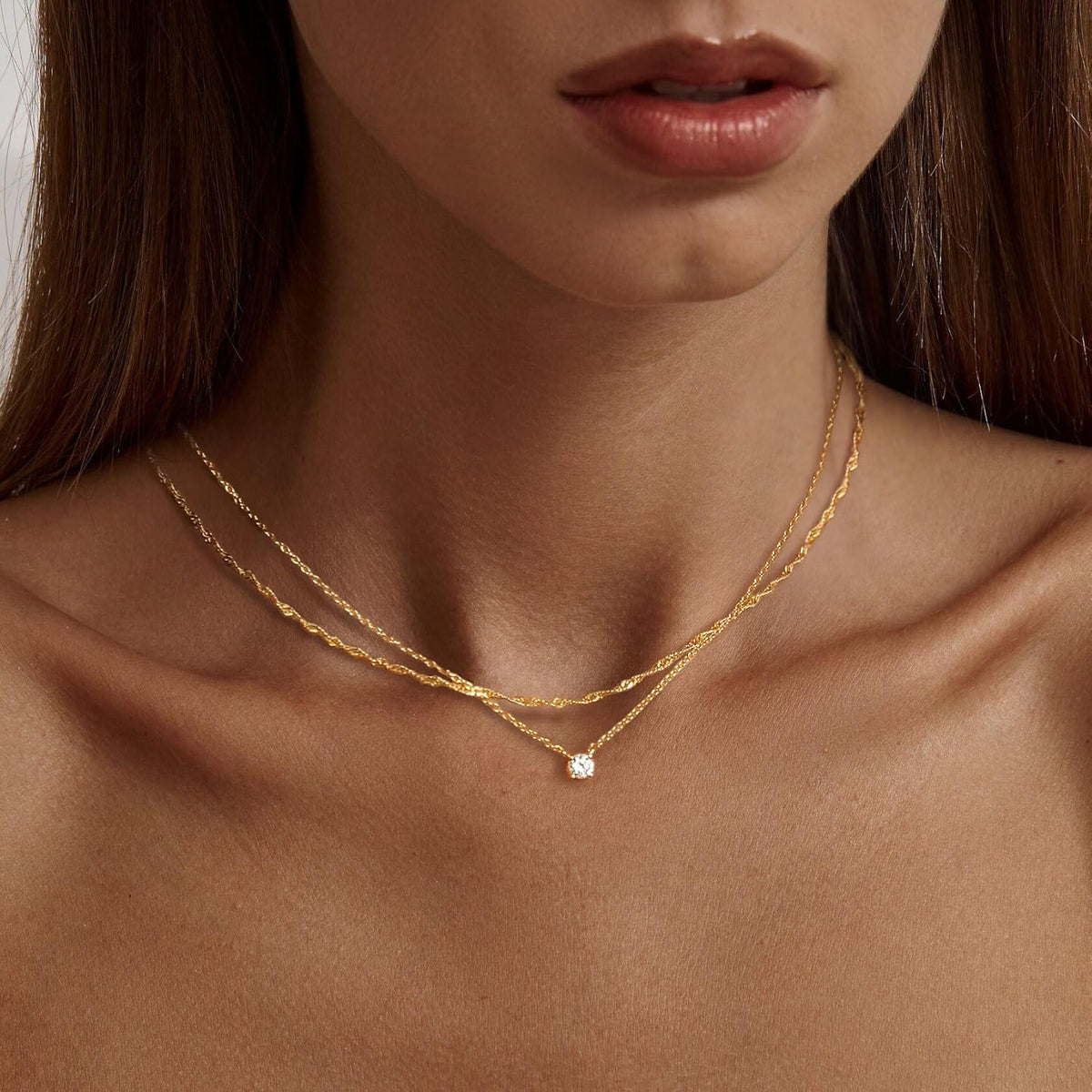 14K Gold Plated Layering Necklace