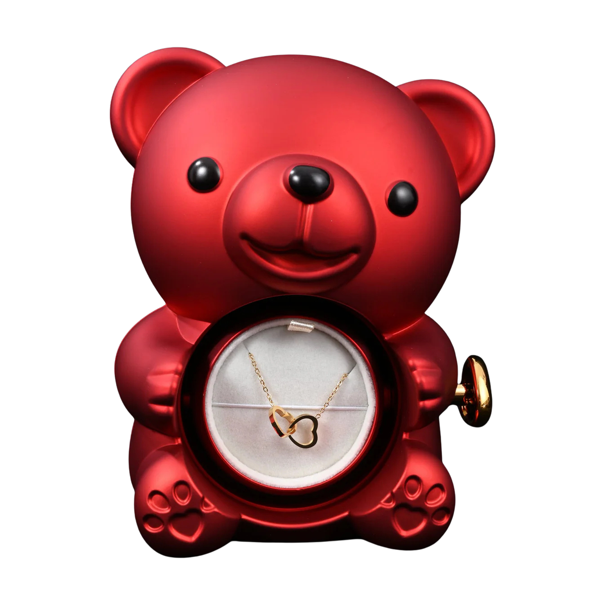 Rose Bear with Necklace – Engraved with Your Names