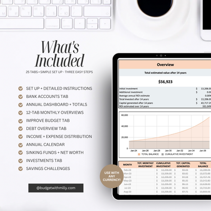 Family & Couple Budgeting Template Excel Spreadsheet Digital