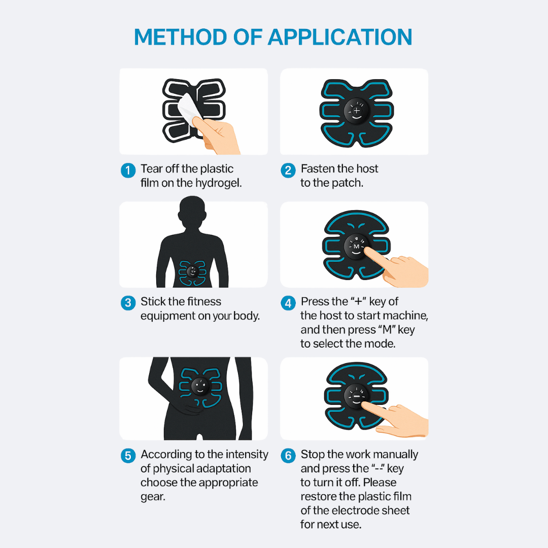 8 Abs Stimulator - 8 Abs + Arms + Gel Pads All-Around 360 Abs Stimulator